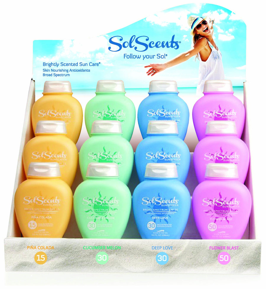 — RESELLER — Display of Sol Scents Creams - Small Size with 12 Bottles - SolScents