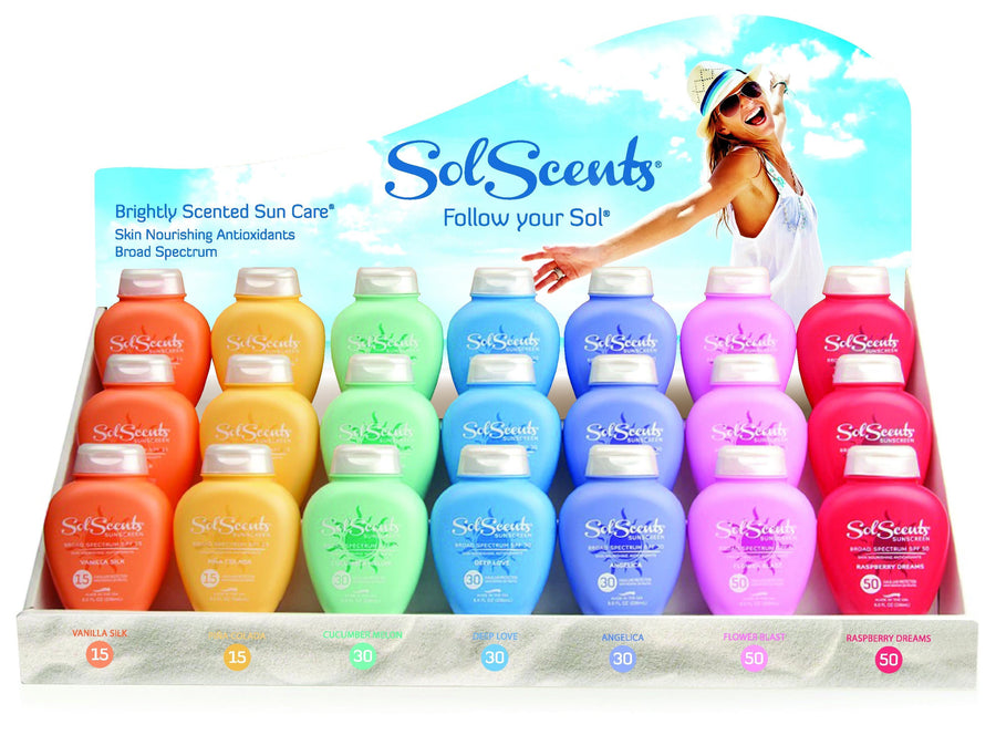 — RESELLER — Display of Sol Scents Creams - Large Size with 21 Bottles - SolScents
